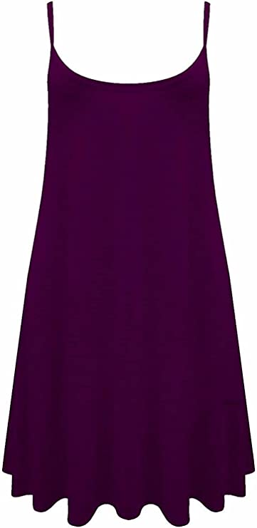 Plus Size Womens Printed Strappy Sleeveless Ladies Mini Dress Vest Top