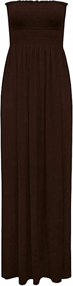 Load image into Gallery viewer, Plus Size Womens Printed Bandeau Strapless Shirred Ladies Long Maxi Dress
