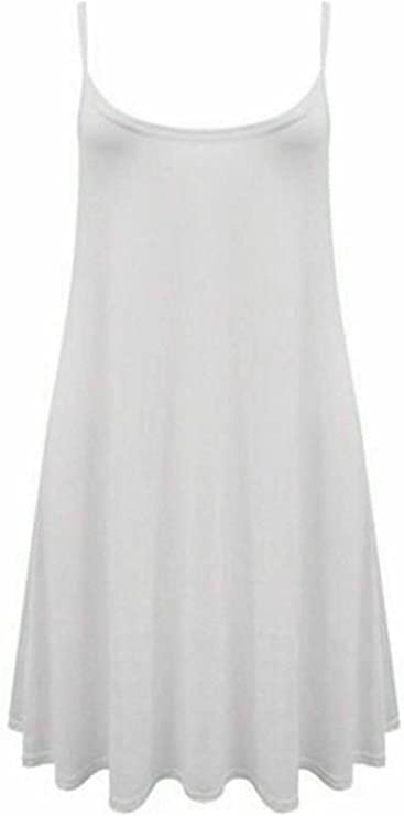 Plus Size Womens Printed Strappy Sleeveless Ladies Mini Dress Vest Top