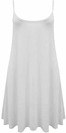Plus Size Womens Printed Strappy Sleeveless Ladies Mini Dress Vest Top