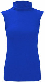 Load image into Gallery viewer, Women Turtle Neck Sleeveless Tops Bodycon Casual Shirt Jumper Top Plain Polo Neck, S-ML
