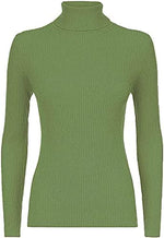 Load image into Gallery viewer, Women Ladies Ribbed Stretch Polo Turtle Neck Rib Top Jumper UK Size S/M-XXL
