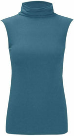 Load image into Gallery viewer, Women Turtle Neck Sleeveless Tops Bodycon Casual Shirt Jumper Top Plain Polo Neck, XL-XXXL
