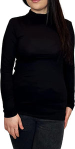 Load image into Gallery viewer, Ladies Polo Roll Neck Long Sleeve Turtle Neck Plain Jumpers for Women Top Womens Ladies New Plain Turtle Polo Roll Neck Long Sleeve Stretch Jumper T-Shirt Tee Top 8-14
