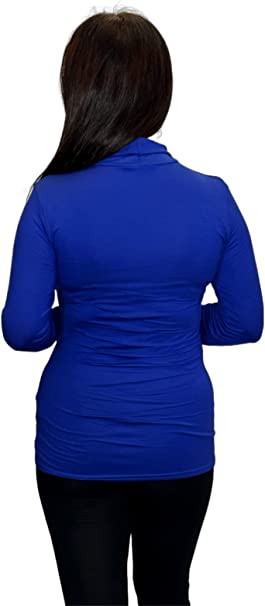 Ladies Polo Roll Neck Long Sleeve Turtle Neck Plain Jumpers for Women Top Womens Ladies New Plain Turtle Polo Roll Neck Long Sleeve Stretch Jumper T-Shirt Tee Top 8-14