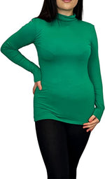 Load image into Gallery viewer, Ladies Polo Roll Neck Long Sleeve Turtle Neck Plain Jumpers for Women Top Womens Ladies New Plain Turtle Polo Roll Neck Long Sleeve Stretch Jumper T-Shirt Tee Top 8-14
