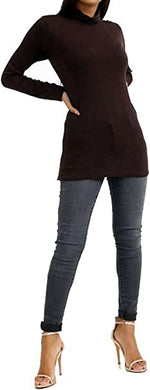 Load image into Gallery viewer, Ladies Polo Roll Neck Long Sleeve Turtle Neck Plain Jumpers for Women Top Womens Ladies New Plain Turtle Polo Roll Neck Long Sleeve Stretch Jumper T-Shirt Tee Top 8-14
