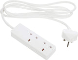 LUXE DIVA Slimline Extension Lead 2 Gang
