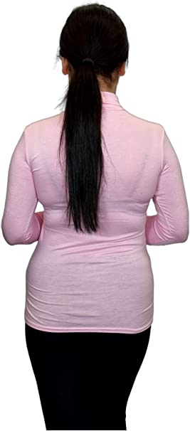 Ladies Polo Roll Neck Long Sleeve Turtle Neck Plain Jumpers for Women Top Womens Ladies New Plain Turtle Polo Roll Neck Long Sleeve Stretch Jumper T-Shirt Tee Top 8-14