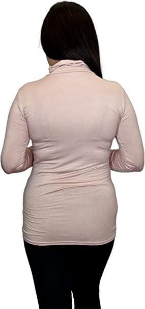 Ladies Polo Roll Neck Long Sleeve Turtle Neck Plain Jumpers for Women Top Womens Ladies New Plain Turtle Polo Roll Neck Long Sleeve Stretch Jumper T-Shirt Tee Top 8-14