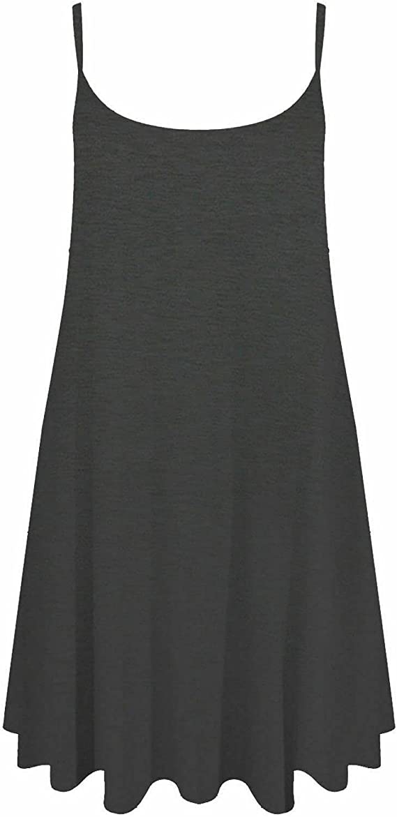 Plus Size Womens Printed Strappy Sleeveless Ladies Mini Dress Vest Top