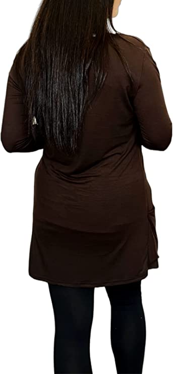 Ladies Long Sleeve Pocket Cardigan Womens Top Sizes 8-14