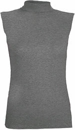 Load image into Gallery viewer, Women Turtle Neck Sleeveless Tops Bodycon Casual Shirt Jumper Top Plain Polo Neck, XL-XXXL
