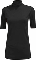 Load image into Gallery viewer, Womens Ladies Turtle Polo Neck Jumper Short Sleeve Top High Neck T Shirt Top Plus 16-26
