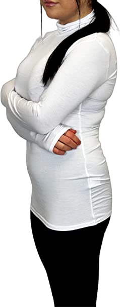Ladies Polo Roll Neck Long Sleeve Turtle Neck Plain Jumpers for Women Top Womens Ladies New Plain Turtle Polo Roll Neck Long Sleeve Stretch Jumper T-Shirt Tee Top 8-14