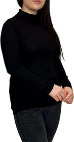 Load image into Gallery viewer, Ladies Polo Roll Neck Long Sleeve Turtle Neck Plain Jumpers for Women Top Womens Ladies New Plain Turtle Polo Roll Neck Long Sleeve Stretch Jumper T-Shirt Tee Top 8-14
