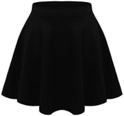 LUXE DIVA Girls Skater Skirt Flared High Waisted Flippy Stretch Mini Tutu Fancy School Skirts 5-14 Years