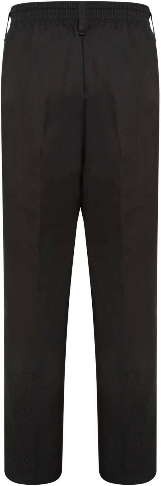 Boys School Uniform Half Elastic Waist Zip & Clip Trouser Boys Zip & Clip School Uniform Pants Boys Pull Up School Trousers 4-15 Years