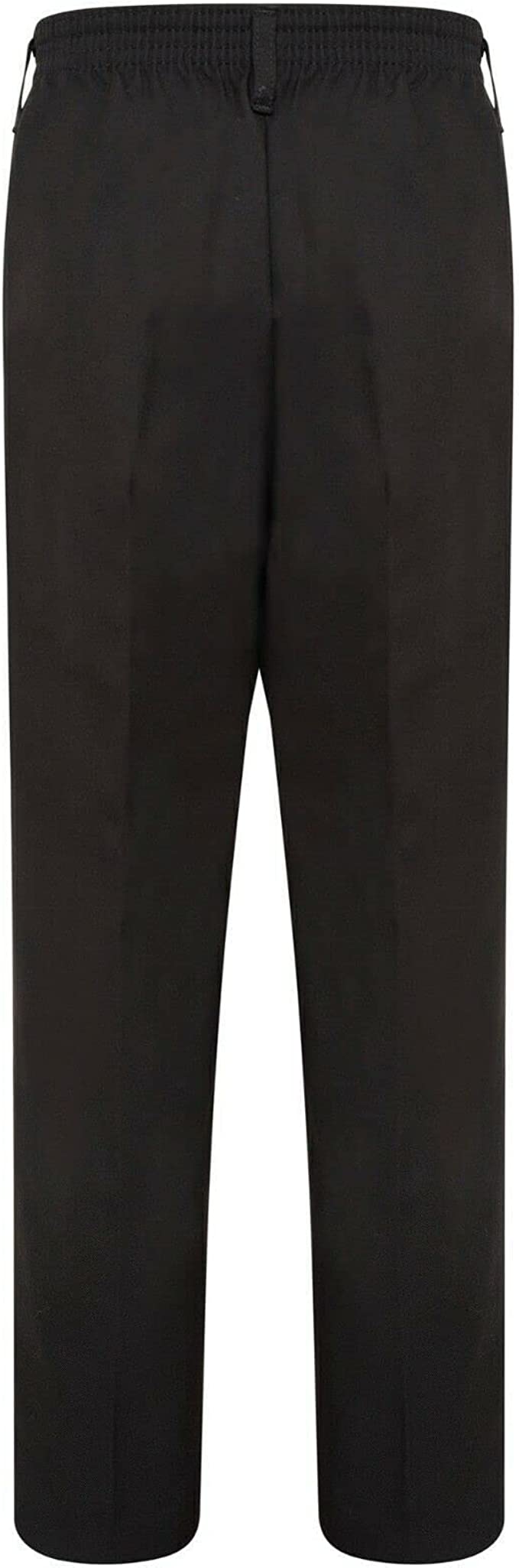 Boys School Uniform Half Elastic Waist Zip & Clip Trouser Boys Zip & Clip School Uniform Pants Boys Pull Up School Trousers 4-15 Years