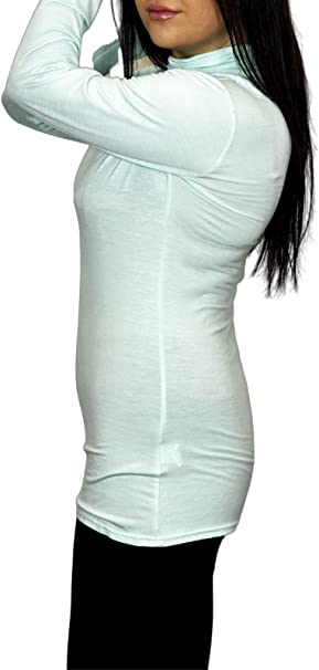 Ladies Polo Roll Neck Long Sleeve Turtle Neck Plain Jumpers for Women Top Womens Ladies New Plain Turtle Polo Roll Neck Long Sleeve Stretch Jumper T-Shirt Tee Top 8-14