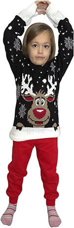 Load image into Gallery viewer, Children&#39;s Kids Girls Boys Rudolph On The Wall Christmas Jumper
