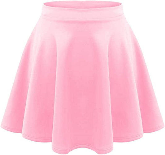 LUXE DIVA Girls Skater Skirt Flared High Waisted Flippy Stretch Mini Tutu Fancy School Skirts 5-14 Years
