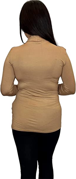 Ladies Polo Roll Neck Long Sleeve Turtle Neck Plain Jumpers for Women Top Womens Ladies New Plain Turtle Polo Roll Neck Long Sleeve Stretch Jumper T-Shirt Tee Top 8-14