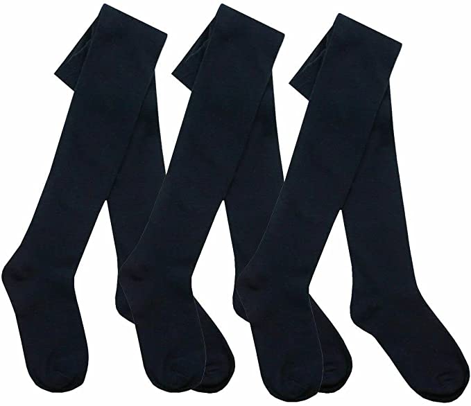 Girls Kids Tights Cotton Rich Plain School Warm Thick Girl Tights School Pair Warm Cotton Rich Plain Soft Children 2-13 Year