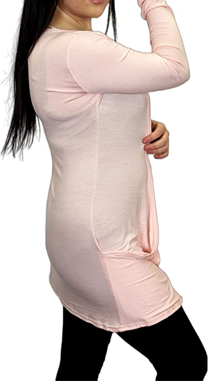 Ladies Long Sleeve Pocket Cardigan Womens Top Sizes 8-14