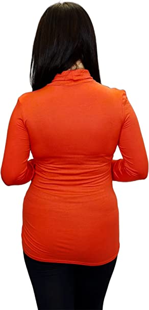 Ladies Polo Roll Neck Long Sleeve Turtle Neck Plain Jumpers for Women Top Womens Ladies New Plain Turtle Polo Roll Neck Long Sleeve Stretch Jumper T-Shirt Tee Top 8-14