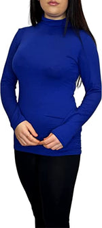 Load image into Gallery viewer, Ladies Polo Roll Neck Long Sleeve Turtle Neck Plain Jumpers for Women Top Womens Ladies New Plain Turtle Polo Roll Neck Long Sleeve Stretch Jumper T-Shirt Tee Top 8-14
