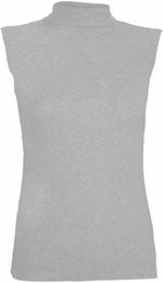 Load image into Gallery viewer, Women Turtle Neck Sleeveless Tops Bodycon Casual Shirt Jumper Top Plain Polo Neck, XL-XXXL
