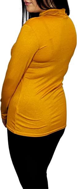 Ladies Polo Roll Neck Long Sleeve Turtle Neck Plain Jumpers for Women Top Womens Ladies New Plain Turtle Polo Roll Neck Long Sleeve Stretch Jumper T-Shirt Tee Top 8-14