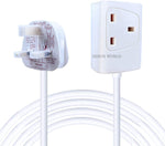 Load image into Gallery viewer, 1 Way 3 Metre Gang Single Socket Mains Power Extension Lead 13A UK 3Pin Plug (3M, White)
