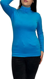 Load image into Gallery viewer, Ladies Polo Roll Neck Long Sleeve Turtle Neck Plain Jumpers for Women Top Womens Ladies New Plain Turtle Polo Roll Neck Long Sleeve Stretch Jumper T-Shirt Tee Top 8-14
