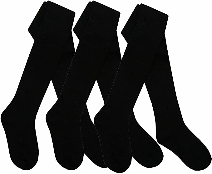 Girls Kids Tights Cotton Rich Plain School Warm Thick Girl Tights School Pair Warm Cotton Rich Plain Soft Children 2-13 Year