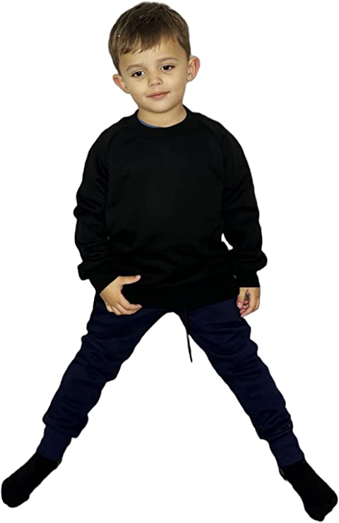 Kids Sweatshirt Boys and Girls Pullover Jumper Unisex Long Sleeve T-Shirts Tops Spring Autumn Solid Color Casual Sweater for 3-15 Years