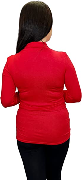 Ladies Polo Roll Neck Long Sleeve Turtle Neck Plain Jumpers for Women Top Womens Ladies New Plain Turtle Polo Roll Neck Long Sleeve Stretch Jumper T-Shirt Tee Top 8-14