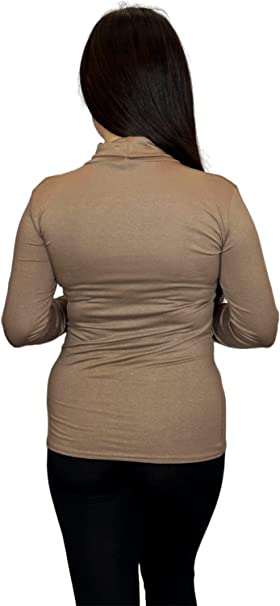Ladies Polo Roll Neck Long Sleeve Turtle Neck Plain Jumpers for Women Top Womens Ladies New Plain Turtle Polo Roll Neck Long Sleeve Stretch Jumper T-Shirt Tee Top 8-14