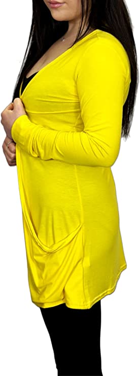 Ladies Long Sleeve Pocket Cardigan Womens Top Sizes 8-14