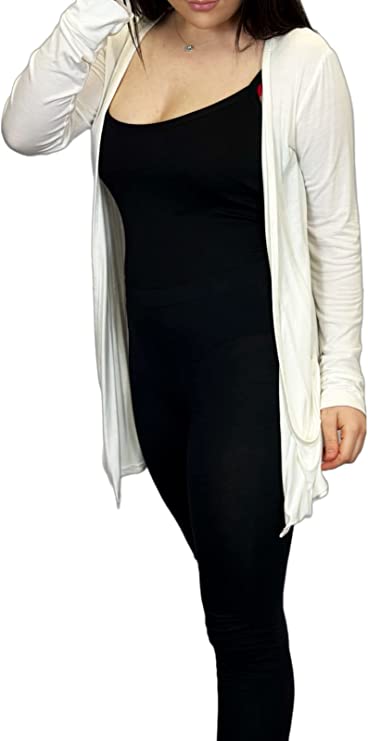 Ladies Long Sleeve Pocket Cardigan Womens Top Sizes 8-14