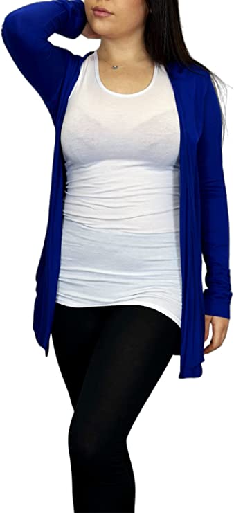 Ladies Long Sleeve Pocket Cardigan Womens Top Sizes 8-14