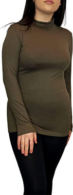 Load image into Gallery viewer, Ladies Polo Roll Neck Long Sleeve Turtle Neck Plain Jumpers for Women Top Womens Ladies New Plain Turtle Polo Roll Neck Long Sleeve Stretch Jumper T-Shirt Tee Top 8-14
