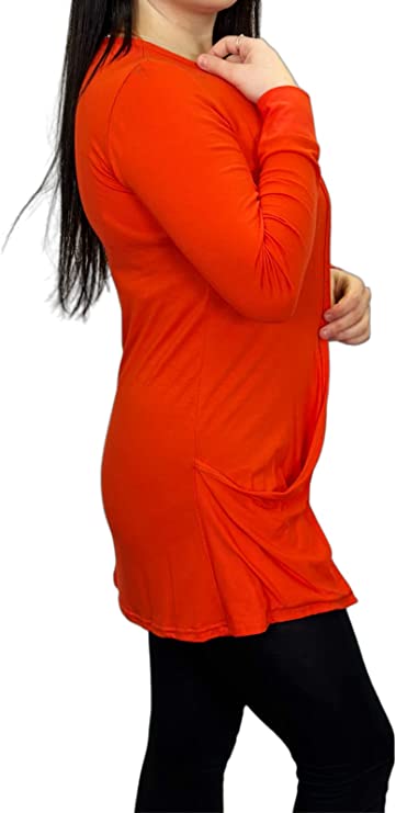 Ladies Long Sleeve Pocket Cardigan Womens Top Sizes 8-14