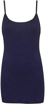 Load image into Gallery viewer, Women&#39;s Plain Cami Tunic Top Long Strappy Vest Stretchy Mini Dress UK 8-22
