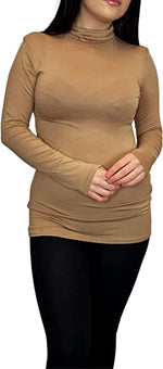 Load image into Gallery viewer, Ladies Polo Roll Neck Long Sleeve Turtle Neck Plain Jumpers for Women Top Womens Ladies New Plain Turtle Polo Roll Neck Long Sleeve Stretch Jumper T-Shirt Tee Top 8-14
