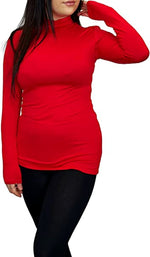 Load image into Gallery viewer, Ladies Polo Roll Neck Long Sleeve Turtle Neck Plain Jumpers for Women Top Womens Ladies New Plain Turtle Polo Roll Neck Long Sleeve Stretch Jumper T-Shirt Tee Top 8-14
