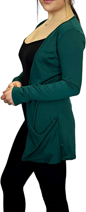 Ladies Long Sleeve Pocket Cardigan Womens Top Sizes 8-14