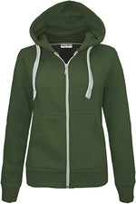 Load image into Gallery viewer, Ladies Plain Colour Hoodie Womens Fleece Hooded Top Zip Zipper Hoodie Sweatshirt Available in 22 Colours Plus Sizes Small-XL
