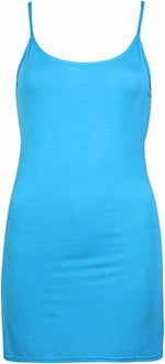 Load image into Gallery viewer, Women&#39;s Plain Cami Tunic Top Long Strappy Vest Stretchy Mini Dress UK 8-22

